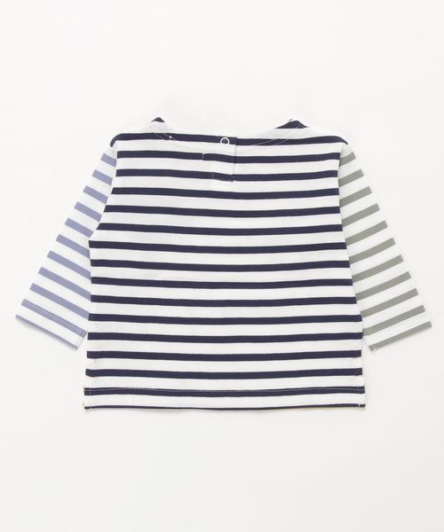 MAKE YOUR DAY（メイクユアデイ）の「【リンクコーデ】ボーダーTシャツ■80～140cm（Tシャツ/カットソー・キッズ・ネイビー/ピンク/サックスブルー・110/120/80/130/140/90/100）」の18枚目の写真