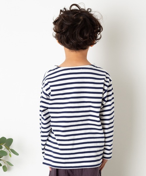 MAKE YOUR DAY（メイクユアデイ）の「【リンクコーデ】ボーダーTシャツ■80～140cm（Tシャツ/カットソー・キッズ・ネイビー/ピンク/サックスブルー・110/120/80/130/140/90/100）」の8枚目の写真