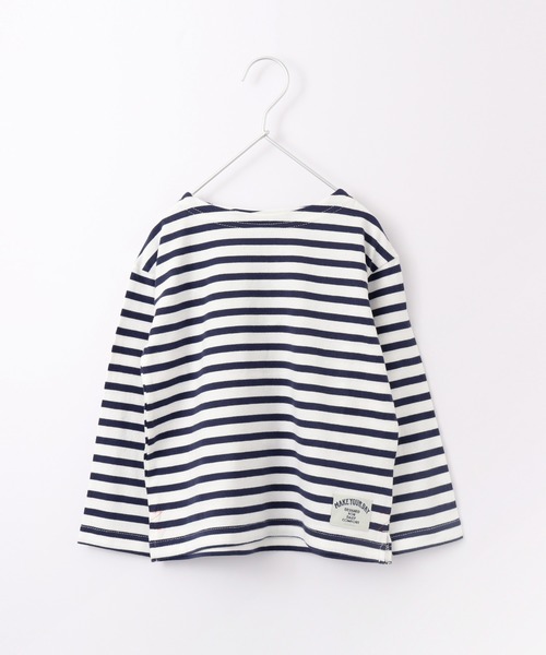 MAKE YOUR DAY（メイクユアデイ）の「【リンクコーデ】ボーダーTシャツ■80～140cm（Tシャツ/カットソー・キッズ・ネイビー/ピンク/サックスブルー・110/120/80/130/140/90/100）」の10枚目の写真