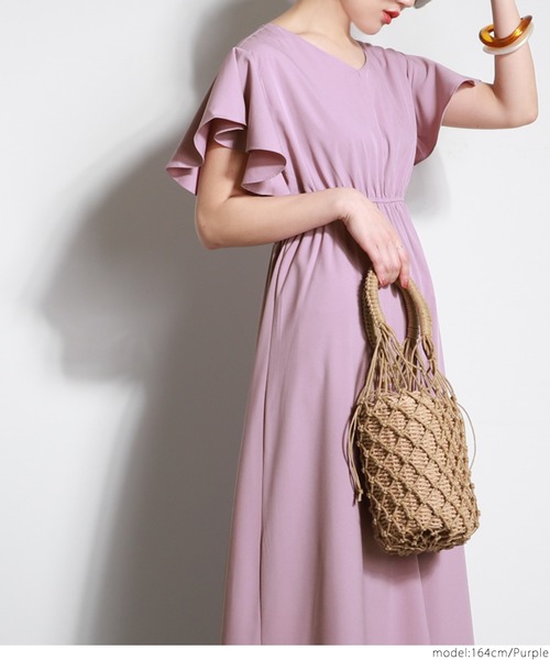 coca（coca）（コカ）の「袖フレアワンピース（ワンピース・レディース・ブラック/ベージュ/グリーン/パープル・ONE SIZE）」の18枚目の写真