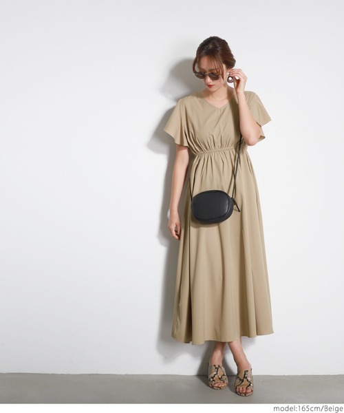 coca（coca）（コカ）の「袖フレアワンピース（ワンピース・レディース・ブラック/ベージュ/グリーン/パープル・ONE SIZE）」の10枚目の写真