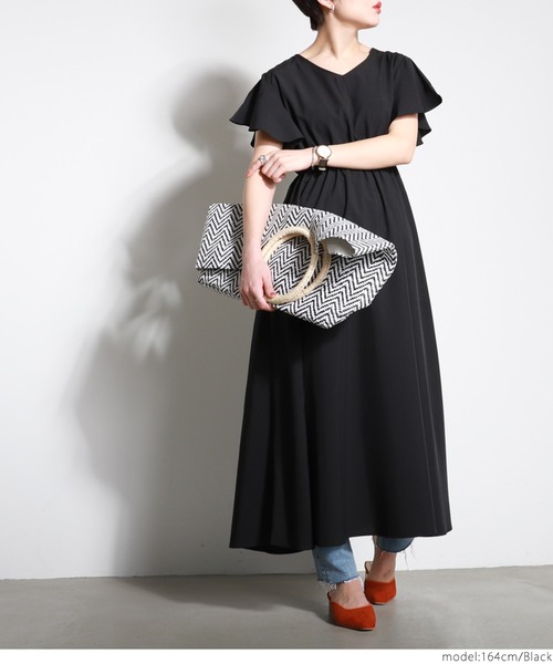 ワンピース CHIOCCIOLA DRESS セール】クロスシャーリングロングワンピース（ワンピース