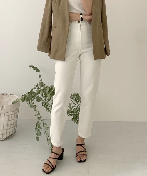 KOBE LETTUCE（コウベレタス）の「ハイライズストレッチデニムパンツ（デニムパンツ・レディース・ブルー/ライトブルー/オフホワイト/ワンウォッシュ/ブルー系その他2/ブルー系その他/グレー/ブラック/ホワイト/ピンク・S/M/XS）」の3枚目の写真