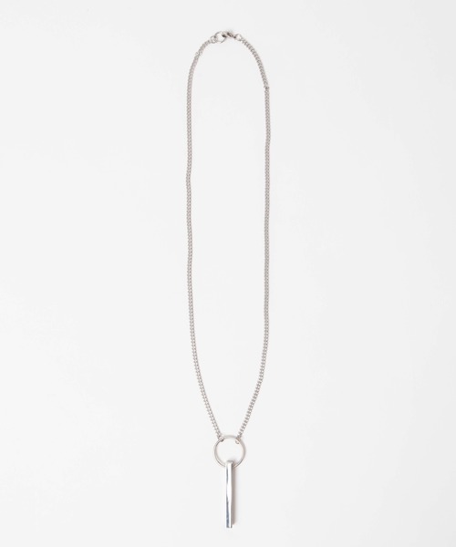 WEGO(ウィゴー)の「WEGO/ステンレスワイドリングスティックネックレス(ネックレス・メンズ・シルバー・FREE)」の3枚目の写真