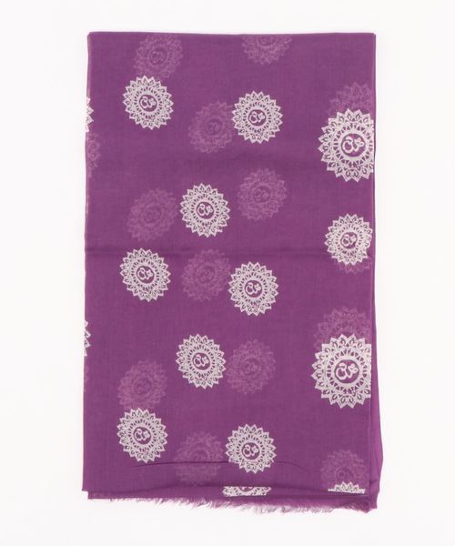 チャイハネ（チャイハネ）の「【チャイハネ】オームプリントガーゼストール（ストール/ショール・レディース・ホワイト/ブラック/ターコイズブルー/グリーン/パープル・FREE）」の5枚目の写真