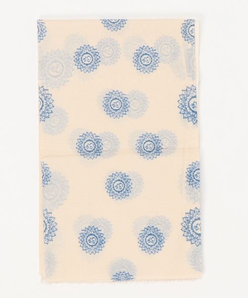 チャイハネ（チャイハネ）の「【チャイハネ】オームプリントガーゼストール（ストール/ショール・レディース・ホワイト/ブラック/ターコイズブルー/グリーン/パープル・FREE）」の2枚目の写真