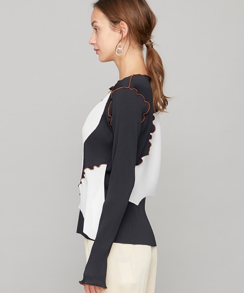 kotohayokozawa(コトハヨコザワ)の「【kotohayokozawa(コトハヨコザワ)】ロングスリーブクルーネックトップス TDKT-P05(Tシャツ/カットソー・レディース・ブラック/ホワイト/ベージュ/グレー・FREE)」の11枚目の写真