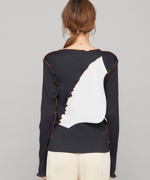 kotohayokozawa(コトハヨコザワ)の「【kotohayokozawa(コトハヨコザワ)】ロングスリーブクルーネックトップス TDKT-P05(Tシャツ/カットソー・レディース・ブラック/ホワイト/ベージュ/グレー・FREE)」の12枚目の写真