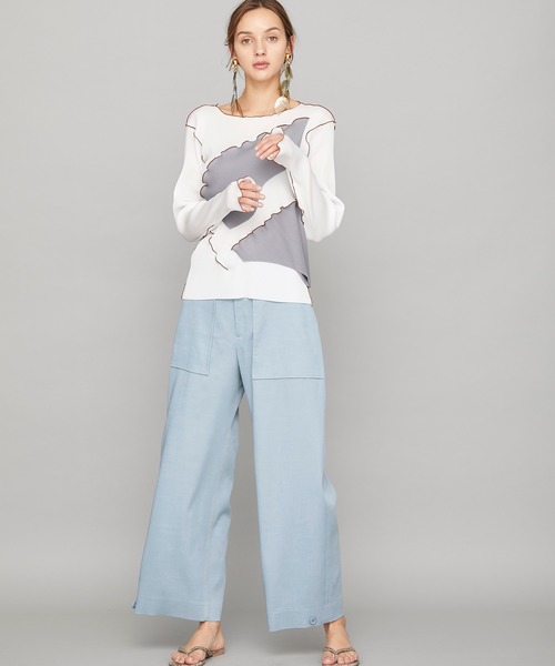 kotohayokozawa(コトハヨコザワ)の「【kotohayokozawa(コトハヨコザワ)】ロングスリーブクルーネックトップス TDKT-P05(Tシャツ/カットソー・レディース・ブラック/ホワイト/ベージュ/グレー・FREE)」の5枚目の写真