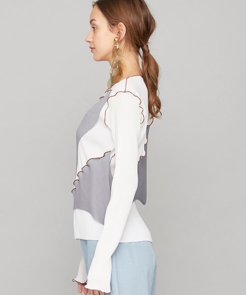 kotohayokozawa(コトハヨコザワ)の「【kotohayokozawa(コトハヨコザワ)】ロングスリーブクルーネックトップス TDKT-P05(Tシャツ/カットソー・レディース・ブラック/ホワイト/ベージュ/グレー・FREE)」の9枚目の写真