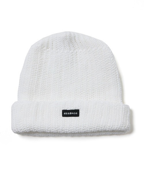 68&brothers（シックスティエイトアンドブラザーズ）の「Cotton Bob Cap（ニットキャップ/ビーニー・メンズ・イエロー/レッド/ホワイト/ブラック/パープル/ネイビー/ナチュラル・FREE）」の2枚目の写真