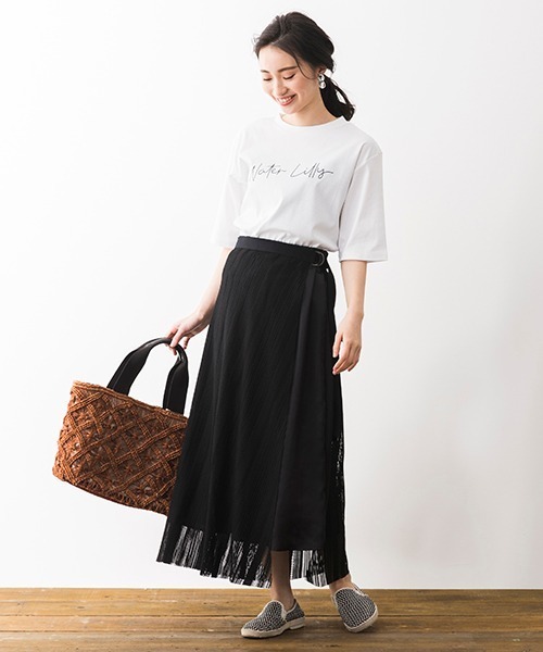 TOPKAPI(トプカピ)の「【Water Lilly ウォーター リリィ】 ミルパラッセル ベルトラップスカート(スカート・レディース・ブラック/カーキ・FREE)」の11枚目の写真
