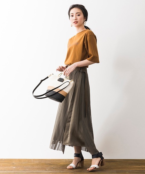 TOPKAPI(トプカピ)の「【Water Lilly ウォーター リリィ】 ミルパラッセル ベルトラップスカート(スカート・レディース・ブラック/カーキ・FREE)」の9枚目の写真
