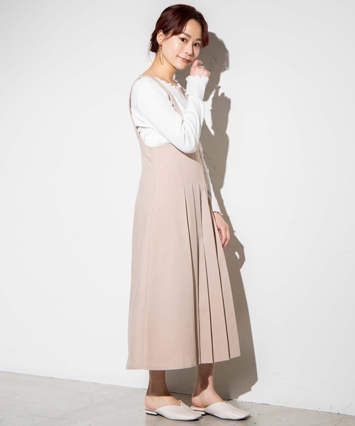 WEGO(ウィゴー)の「WEGO/2wayプリーツジャンスカ(ジャンパースカート・レディース・サックスブルー/ベージュ・FREE)」の22枚目の写真