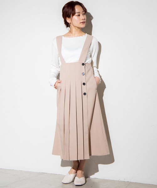 WEGO(ウィゴー)の「WEGO/2wayプリーツジャンスカ(ジャンパースカート・レディース・サックスブルー/ベージュ・FREE)」の21枚目の写真