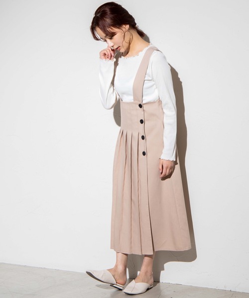 WEGO(ウィゴー)の「WEGO/2wayプリーツジャンスカ(ジャンパースカート・レディース・サックスブルー/ベージュ・FREE)」の20枚目の写真