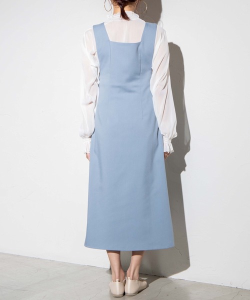 WEGO(ウィゴー)の「WEGO/2wayプリーツジャンスカ(ジャンパースカート・レディース・サックスブルー/ベージュ・FREE)」の7枚目の写真