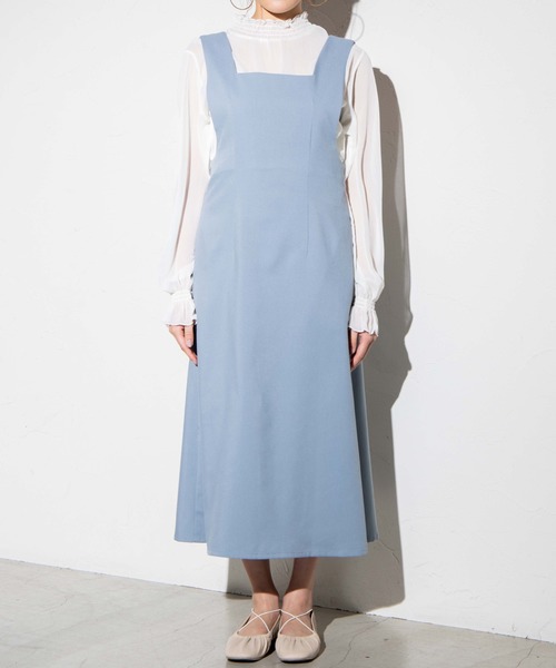 WEGO(ウィゴー)の「WEGO/2wayプリーツジャンスカ(ジャンパースカート・レディース・サックスブルー/ベージュ・FREE)」の6枚目の写真