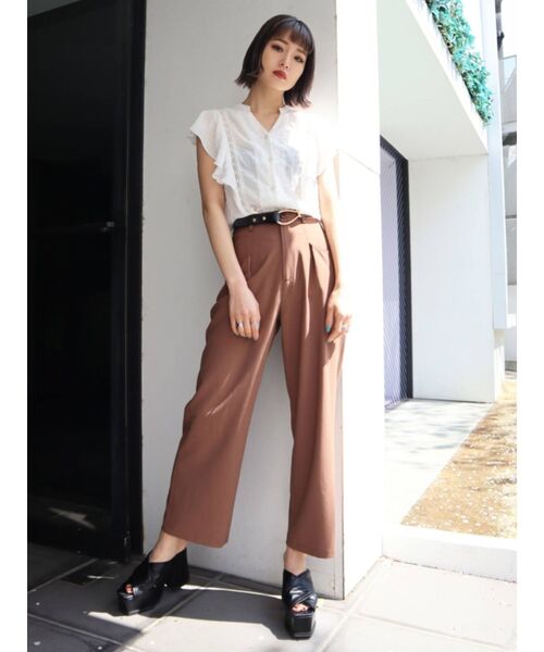 パンツ Emoda エモダ のパンツ サイドポケットワイドパンツ を購入できます Emodaサイドポケットワイドパンツ