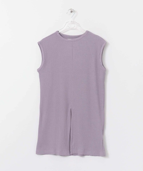 LAATO（ラート）の「RIB NO-SLEEVE  TANK（タンクトップ・レディース・ブラック/パープル/オフホワイト・FREE）」の3枚目の写真