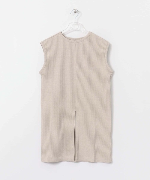 LAATO（ラート）の「RIB NO-SLEEVE  TANK（タンクトップ・レディース・ブラック/パープル/オフホワイト・FREE）」の2枚目の写真