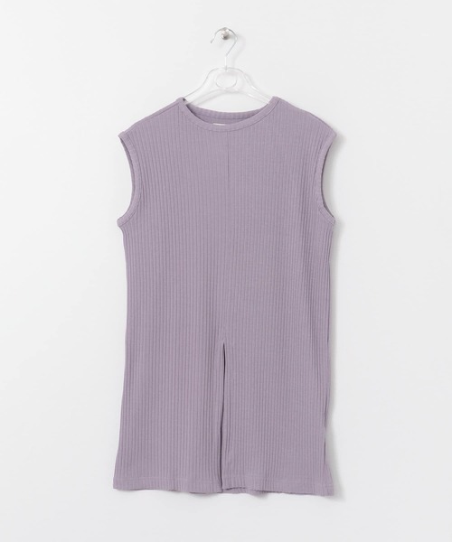 LAATO（ラート）の「RIB NO-SLEEVE  TANK（タンクトップ・レディース・ブラック/パープル/オフホワイト・FREE）」の4枚目の写真