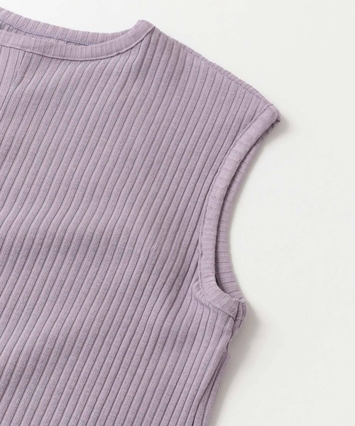 LAATO（ラート）の「RIB NO-SLEEVE  TANK（タンクトップ・レディース・ブラック/パープル/オフホワイト・FREE）」の7枚目の写真