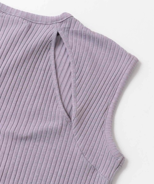 LAATO（ラート）の「RIB NO-SLEEVE  TANK（タンクトップ・レディース・ブラック/パープル/オフホワイト・FREE）」の10枚目の写真