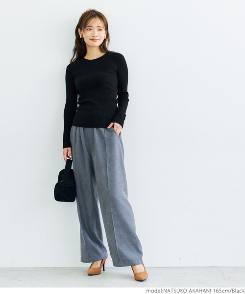 coca（coca）（コカ）の「クルーネックニット（ニット/セーター・レディース・ブラック/ベージュ/アイボリー/グレー系その他/レッド/ネイビー/グレー/ピンク・ONE SIZE）」の21枚目の写真
