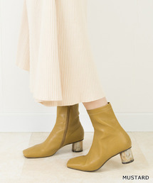 RANDA | マーブルチャンキーヒールショートブーツ(ブーツ)