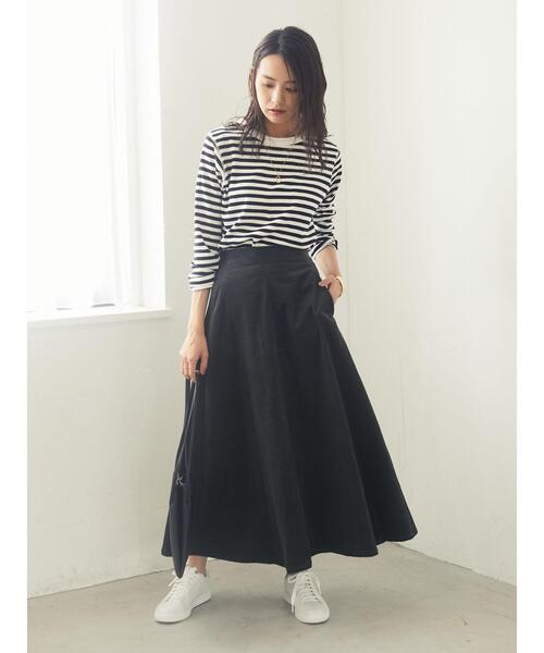 CRAFT STANDARD BOUTIQUE(クラフトスタンダードブティック)の「コールテンフレアスカート●(スカート・レディース・チャコールグレー/ベージュ/アイボリー・M/L)」の7枚目の写真