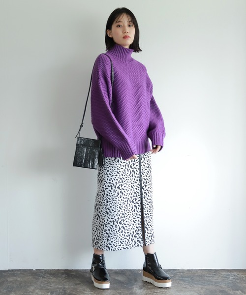 PAGEBOY（ページボーイ）の「レオパードジャガードナロースカート（スカート・レディース・オフホワイト/ブラック/ブラウン系その他・SMALL/MEDIUM）」の4枚目の写真