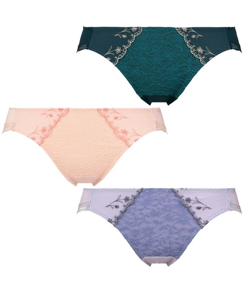 AMOSTYLE BY TRIUMPH(アモスタイルバイトリンプ)の「70's デイジー レギュラーショーツAMST1291 Hikini JX(ショーツ・レディース・グリーン/ピンク/ライラック・L/M)」の7枚目の写真