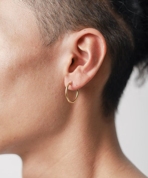 Pledge（プレッジ）の「/Pledge（プレッジ）/フープ ピアス（ソロ）（ピアス（片耳用）・メンズ・ブラック/シルバー/ゴールド・FREE）」の5枚目の写真