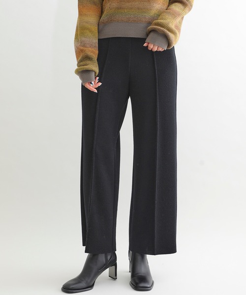 WRAPINKNOT(ラッピンノット)の「【WRAPINKNOT(ラッピンノット)】《STUDIOUS別注》シームレスニットパンツ/セットアップ(その他パンツ・レディース・グレー/ブラック/ベージュ/レッド・0/1)」の2枚目の写真