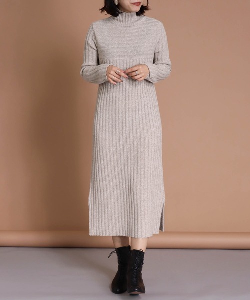 安い通販サイト セール リブ切替ハイネック長袖ニットワンピース ワンピース Tite In The Store ティテ インザ ストア のファッション 海外 安い Smmamc Gov