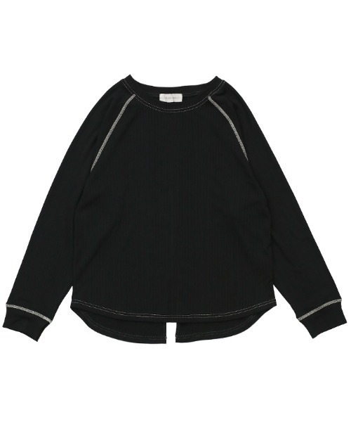 select MOCA(セレクトモカ)の「2021 SS ランダムリブバックスリットリンキングラグラントップス(Tシャツ/カットソー・レディース・ブルー/アイボリー/ブラック・FREE)」の12枚目の写真