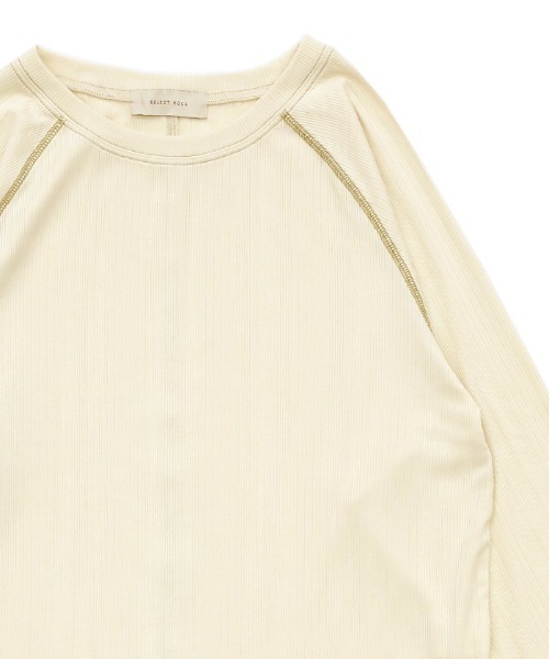 select MOCA(セレクトモカ)の「2021 SS ランダムリブバックスリットリンキングラグラントップス(Tシャツ/カットソー・レディース・ブルー/アイボリー/ブラック・FREE)」の14枚目の写真