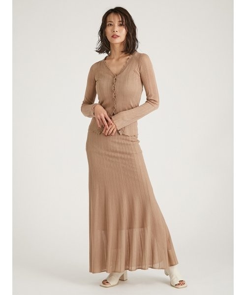 FRAY I.D(フレイアイディー)の「ラメシアーニットスカート(スカート・レディース・ベージュ/ミント/グレー・FREE)」の15枚目の写真