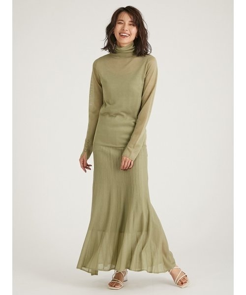 FRAY I.D(フレイアイディー)の「ラメシアーニットスカート(スカート・レディース・ベージュ/ミント/グレー・FREE)」の6枚目の写真