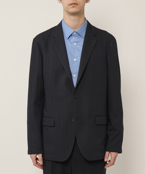 セール】TECH-POLYESTER ストレッチ2Bジャケット（ヘリンボーン