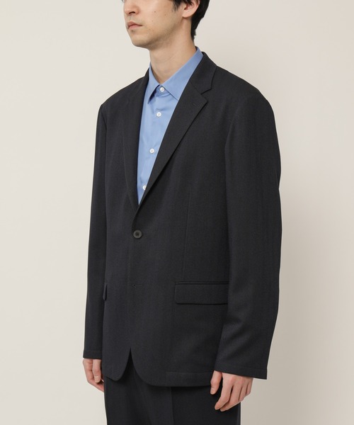 KASHIYAMA（カシヤマ）の「TECH-POLYESTER ストレッチ2Bジャケット（ヘリンボーン）（テーラードジャケット・メンズ・ネイビー/グレー・マルチサイズ）」の3枚目の写真