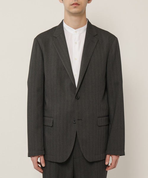 セール】TECH-POLYESTER ストレッチ2Bジャケット（ヘリンボーン