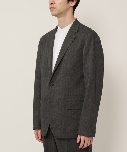 KASHIYAMA（カシヤマ）の「TECH-POLYESTER ストレッチ2Bジャケット（ヘリンボーン）（テーラードジャケット・メンズ・ネイビー/グレー・マルチサイズ）」の5枚目の写真