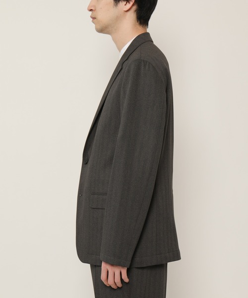 60,500新品【0909】イタリア製 麻綿 ヘリンボーン 2Bジャケット 50 綿麻ストレッチ・ヘリンボーンジャケット/40代50代からのメンズ