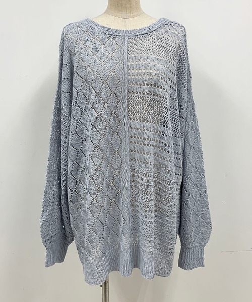 PICCIN(ピッチン)の「クロシェ編みニット(ニット/セーター・レディース・オフホワイト/サックスブルー/グレイッシュベージュ・M/L)」の20枚目の写真