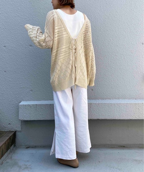 PICCIN(ピッチン)の「クロシェ編みニット(ニット/セーター・レディース・オフホワイト/サックスブルー/グレイッシュベージュ・M/L)」の8枚目の写真