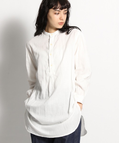 ichi（イチ）の「【ichi(イチ)】ワイドガーゼシャツ（シャツ/ブラウス・レディース・ホワイト/ブラック・FREE）」の2枚目の写真