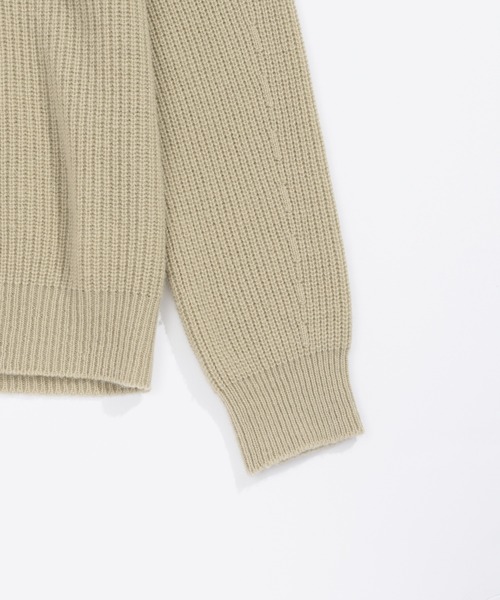 UNFIL（アンフィル）の「unfil アンフィル / blueface&cashmere half zip sweater ブルーフェイス＆カシミヤ ハーフジップセーター / WOFL-UU007（ニット/セーター・メンズ・ベージュ系その他/ダークブラウン・4/5）」の4枚目の写真