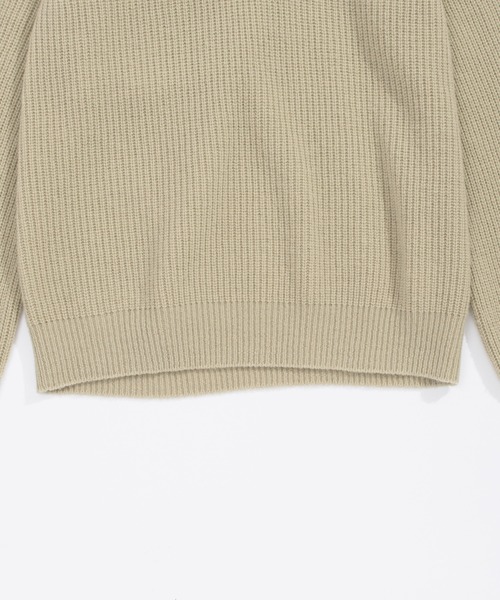 UNFIL（アンフィル）の「unfil アンフィル / blueface&cashmere half zip sweater ブルーフェイス＆カシミヤ ハーフジップセーター / WOFL-UU007（ニット/セーター・メンズ・ベージュ系その他/ダークブラウン・4/5）」の5枚目の写真